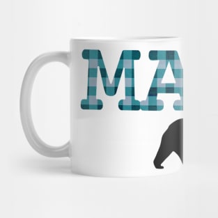 Mama Bear Light Blue Check Mug